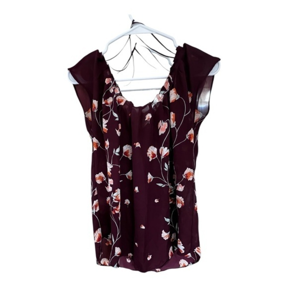 Lauren Conrad Floral Women's Top - Burgundy